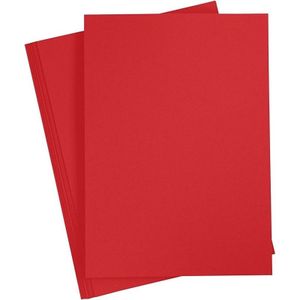 15x Rode kartonnen vel A4 - Hobbypapier - Knutselmaterialen
