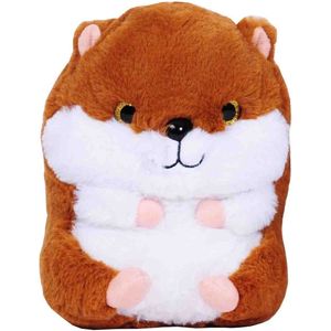 Pluche speelgoed knuffeldier Bruine hamster van 19 cm - Dieren knuffels - Cadeau voor kinderen