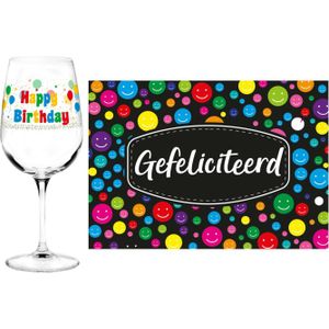 Happy Birthday cadeau glas 40 jaar verjaardag en Gefeliciteerd kaart
