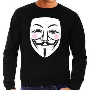 Vendetta masker sweater zwart voor heren - V for Vendetta / Anonymous trui