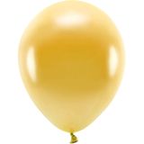 100x Goudkleurige ballonnen 26 cm eco/biologisch afbreekbaar - Milieuvriendelijke ballonnen - Feestversiering/feestdecoratie - Goud thema - Themafeest versiering
