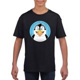 Kinder t-shirt zwart met vrolijke pinguin print - pinguins shirt - kinderkleding / kleding