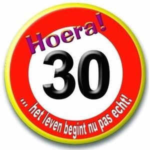 Button 30 jaar verkeersbord