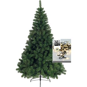Kerstboom H180 cm - met kerstverlichting - warm wit - 18 m -240 leds