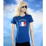 Blauw dames t-shirt Frankrijk