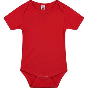 Basic rompertje rood voor babys - katoen - 240 grams - basic rode baby rompers / kleding