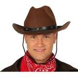 Guirca Carnaval verkleed Cowboy hoed Arizona - bruin - voor volwassenen - Western thema