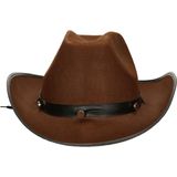 Guirca Carnaval verkleed Cowboy hoed Arizona - bruin - voor volwassenen - Western thema