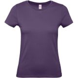 Set van 2x stuks paars basic t-shirts met ronde hals voor dames - katoen - 145 grams - paarse shirts / kleding, maat: 2XL (44)