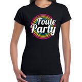 Foute party verkleed t-shirt zwart voor dames - discoverkleed / party shirt - Cadeau voor een disco liefhebber