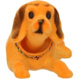 Bewegende oranje/beige hond voor hoedenplank of dashboard 16 x 6 cm