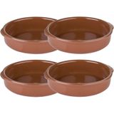 4x Ovenschalen terracotta 17 cm van aardewerk - 300ml - Tapas schalen