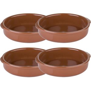 4x Ovenschalen terracotta 17 cm van aardewerk - 300ml - Tapas schalen