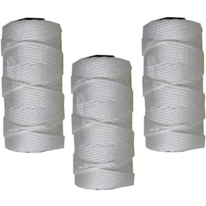 5x Bolletjes touw bouwlijn wit 50 meter  x 1,8 mm