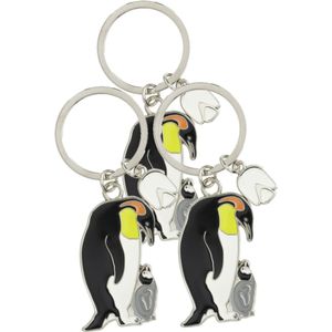 6x stuks metalen pinguin sleutelhanger 5 cm - Dieren cadeau artikelen