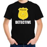 Detective police embleem t-shirt zwart voor kinderen - politie agent - verkleedkleding / kostuum