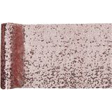 Santex Glitter Tafelloper op rol - rose goud pailletten - 19 x 190 cm - polyester