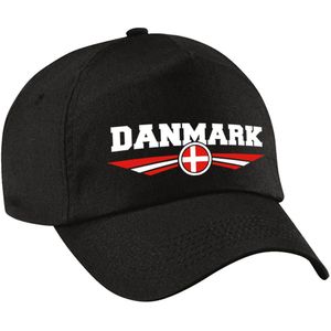 Denemarken / Danmark landen pet zwart kinderen - Denemarken / Danmark baseball cap - EK / WK / Olympische spelen outfit