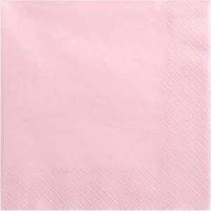 20x Papieren tafel servetten roze 33 x 33 cm - Roze wegwerp servetten diner/lunch