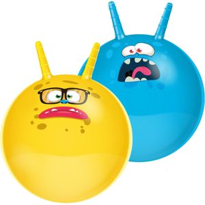 Skippyballen Funny Faces - set van 2 - 45 cm - buitenspeelgoed voor kleine kinderen