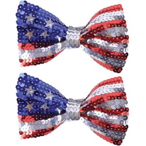 4x stuks USA/Amerika vlag thema vlinderstrikje voor volwassenen - Verkleed feestartikelen