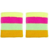 Set van 2x stuks neon eighties kleuren zweetbandje - Verkleedkleding accessoires