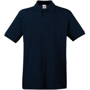 Donkerblauw polo shirt premium van katoen voor heren - Polo t-shirts voor heren