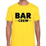 Bar crew tekst t-shirt geel heren - evenementen staff / personeel shirt