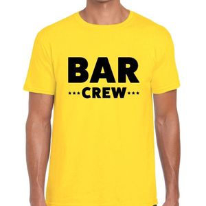 Bar crew tekst t-shirt geel heren - evenementen staff / personeel shirt