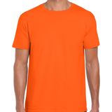 Set van 3x stuks oranje t-shirt met ronde hals voor heren - basic shirt - katoen - Koningsdag / Nederland supporter, maat: M (50)