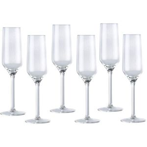 Bruiloft champagneglaszen/ proseccoglazen 12x stuks 22 centiliter  - Feest / party champagneglazen set
