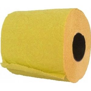 1x Geel toiletpapier rol 140 vellen - Geel thema feestartikelen decoratie - WC-papier/pleepapier