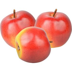 Esschert Design kunstfruit decofruit - 3x - appel/appels - ongeveer 8 cm - rood
