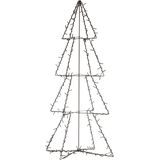 Verlichte figuren zwarte lichtboom/metalen boom/kerstboom met 190 led lichtjes 117 cm  - Kerstversiering/kerstdecoratie