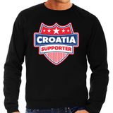 Croatia supporter schild sweater zwart voor heren - Kroatie landen sweater / kleding - EK / WK / Olympische spelen outfit