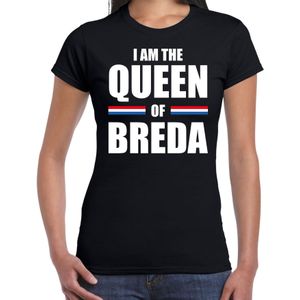 Koningsdag t-shirt I am the Queen of Breda - zwart - dames - Kingsday Breda outfit / kleding / shirt