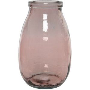 Decoris Vaas - roze - gerecycled glas - 18 x 28 cm