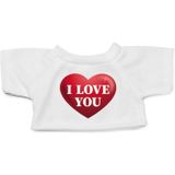 Knuffelbeer met I Love You Hart T-shirt 43 cm - Valentijnsdag Cadeau