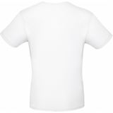 Wit basic grote maten t-shirt met ronde hals voor heren van katoen
