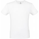 Wit basic grote maten t-shirt met ronde hals voor heren van katoen