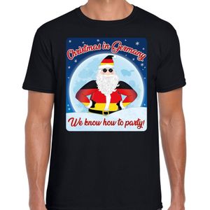 Fout Duitsland Kerst t-shirt / shirt - Christmas in Germany we know how to party - zwart voor heren - kerstkleding / kerst outfit