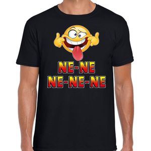 Funny emoticon t-shirt ne-ne-ne-ne-ne zwart voor heren -  Fun / cadeau shirt