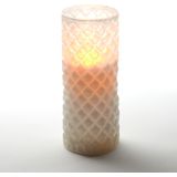 2x Stuks Luxe Led Kaarsen In Glas D7,5 X H17,5 cm - met Timer - Woondecoratie - Elektrische Kaarsen