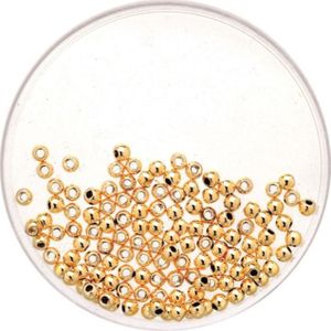 40x stuks metallic sieraden maken kralen in het goud van 10 mm - Kunststof waskralen voor armbandje/kettingen