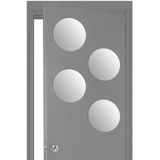 5Five Plak spiegels tegels - 4x stuks - glas - zelfklevend - 30 x 30 cm - rondjes - muur/deur/wand