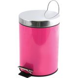 MSV Toiletborstel in houder/beker/zeeppompje/pedaalemmer set Moods - kunststof/metaal - fuchsia roze