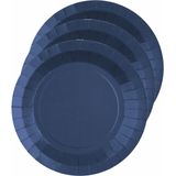 Santex feest/verjaardag servies set - 20x gebaksbordjes/20x servetten - kobalt blauw - karton