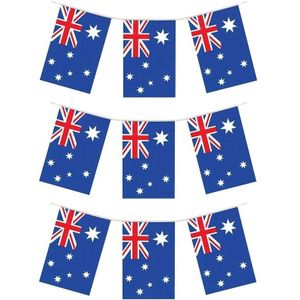 3x Vlaggenlijnen Australie 4 meter landen decoratie - Australische vlag - Landen decoratie - Fan/supporter artikelen