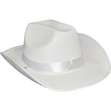 Funny Fashion Carnaval verkleed cowboy hoed Toppers - wit - volwassenen - polyester