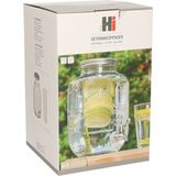 Haushalt 13084 Drankdispenser - met kraantje - glas - 4 liter